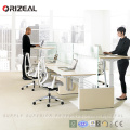 Orizeal Mesa de trabajo de altura regulable en dos etapas para mesa de trabajo para dos personas